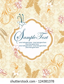 abstract floral invitation card