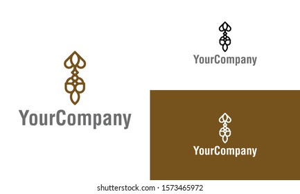 Abstract floral and jewellery logo design template. Simple minimalist template graphic illustration. Creative vector emblem, for icon or design concept.