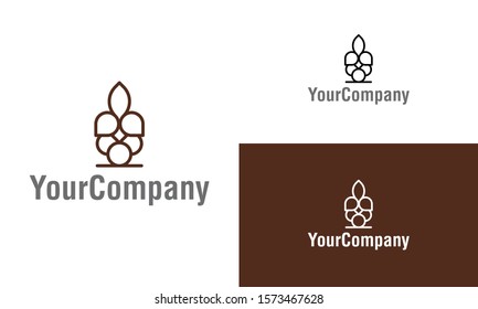 Abstract floral and jewellery logo design template. Simple minimalist template graphic illustration. Creative vector emblem, for icon or design concept.