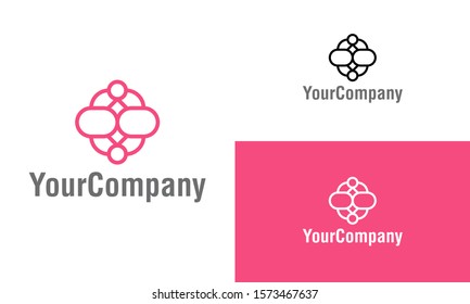 Abstract floral and jewellery logo design template. Simple minimalist template graphic illustration. Creative vector emblem, for icon or design concept.