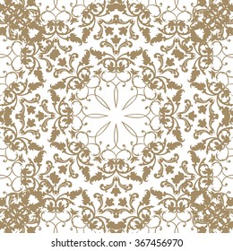 Abstract floral lace geometric pattern Arabic ornament seamless background Oriental ethnic mandala element for holiday, kaleidoscope, medallion, yoga, indian, arabic design