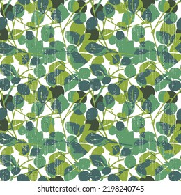 Abstract floral leaf dense vector seamless repeat pattern.Perfect for fabrics, print and used for textile in winter leaf overlapping pattern on white background.