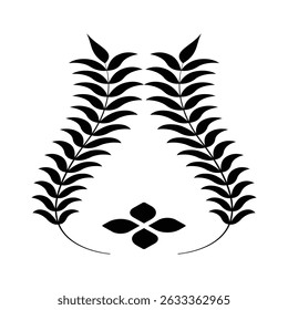 Abstract floral leaf round patter vector design. 