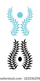 Abstract floral leaf round patter vector design. 