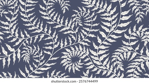 Abstract floral leaf seamless pattern. leaves organic pattern background.