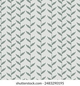 Abstract floral leaves vector seamless pattern.
