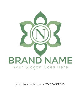 Abstract Floral Letter N Logo Design for Exclusive and Elegant Branding Identity
