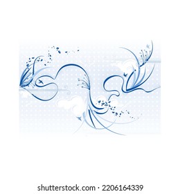 Abstract floral light color background. Blue leaves. Light color background.