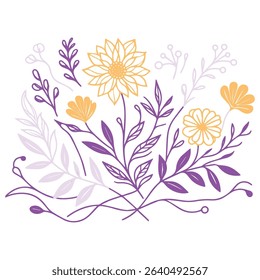 abstract floral line drawing for fashion and gift uses.botanical sketch with petal and leaf detail.modern artwork for cushion and textile printing

