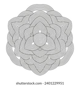 abstract floral lined outline coloring page vector illustration