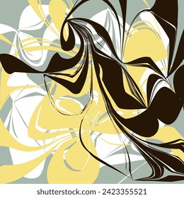 Abstract floral lines shape design. Inspired by plant, leaves. can be utilized for a variety of purpose. including background, wall art, fashion, wallpaper, interior, decorative, textile, and more