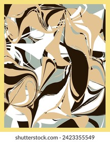 Abstract floral lines shape design. Inspired by plant, leaves. can be utilized for a variety of purpose. including background, wall art, fashion, wallpaper, interior, decorative, textile, and more