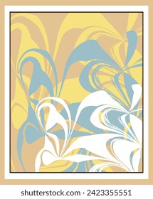 Resumen de líneas florales de diseño de forma. Inspiradas por la planta, hojas. puede utilizarse para diversos fines. con fondo, arte mural, moda, papel pintado, decoración, textiles y más