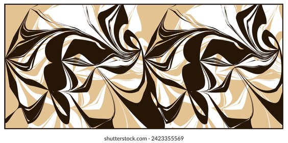 Abstract floral lines shape design. Inspired by plant, leaves. can be utilized for a variety of purpose. including background, wall art, fashion, wallpaper, interior, decorative, textile, and more