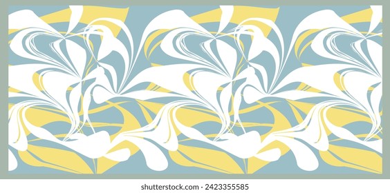 Abstrakte Blumenreihen formen Design. Von Pflanzen inspiriert, Blätter. kann für eine Vielzahl von Zwecken verwendet werden. einschließlich Hintergrund, Wandkunst, Mode, Tapete, Inneneinrichtung, Dekoration, Textilien und mehr