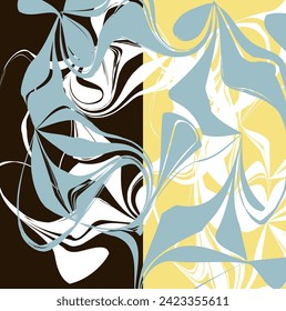 Abstrakte Blumenreihen formen Design. Von Pflanzen inspiriert, Blätter. kann für eine Vielzahl von Zwecken verwendet werden. einschließlich Hintergrund, Wandkunst, Mode, Tapete, Inneneinrichtung, Dekoration, Textilien und mehr