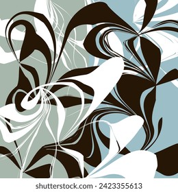Abstrakte Blumenreihen formen Design. Von Pflanzen inspiriert, Blätter. kann für eine Vielzahl von Zwecken verwendet werden. einschließlich Hintergrund, Wandkunst, Mode, Tapete, Inneneinrichtung, Dekoration, Textilien und mehr