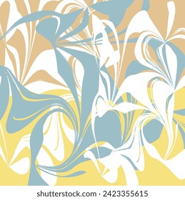 Resumen de líneas florales de diseño de forma. Inspiradas por la planta, hojas. puede utilizarse para diversos fines. con fondo, arte mural, moda, papel pintado, decoración, textiles y más