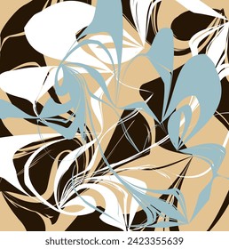 Abstract floral lines shape design. Inspired by plant, leaves. can be utilized for a variety of purpose. including background, wall art, fashion, wallpaper, interior, decorative, textile, and more