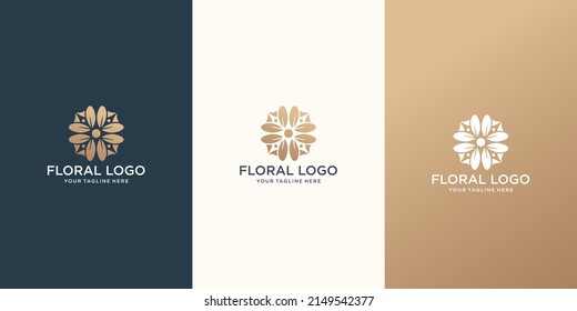 abstract floral logo beauty spa.logo for business of fashion,skin care logo,golden color inspiration