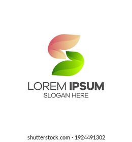 Resumen Logo Floral Creative Template Sign Vector
