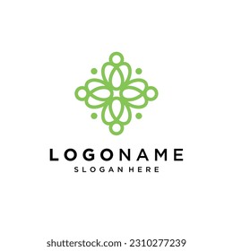 abstract floral logo design element	