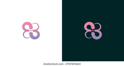 Abstraktes Blumenlogo mit Farbverlauf für Branding und Design