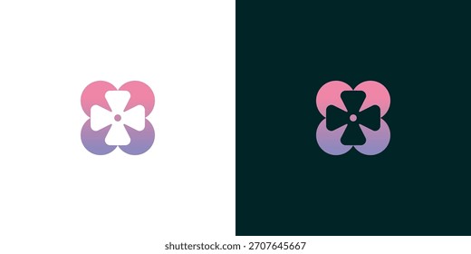 Abstraktes Blumenlogo mit Farbverlauf für Branding und Design