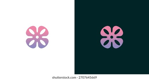 Logotipo floral abstrato com cores de gradiente para marca e design