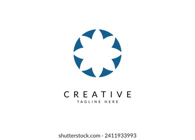 Abstract floral logo icon vector illustration.