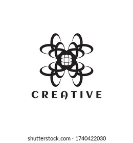 Abstract floral logo ornament design template