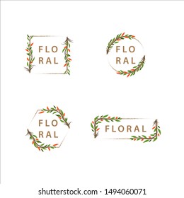 Abstract Floral  logo template pack