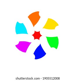 Abstrakter floraler Logo-Vektorgrafik. Flaches abstraktes Blumenmotiv. Abstraktes Blumensymbol