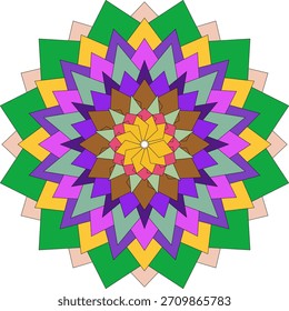 Composición floral Abstractas del mandala que exhibe la artesanía artística geométrica colorida