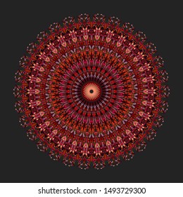 Abstract floral mandala design - round vector graphic element