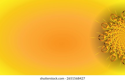 Marco floral Abstractas del mandala en el fondo amarillo del gradiente – diseño decorativo del borde
