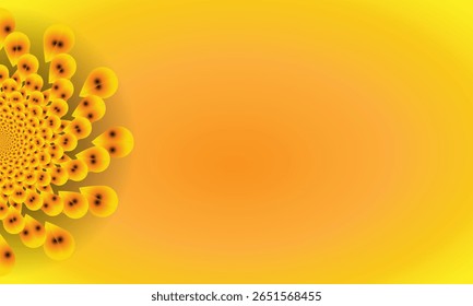 Quadro floral abstrato de Mandala no fundo de gradiente amarelo - Design decorativo da borda
