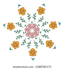 The Abstract Floral Mandala Illustration
