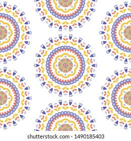 Abstract floral mandala pattern. Ethnic ornament flower. Vectror illustration for print