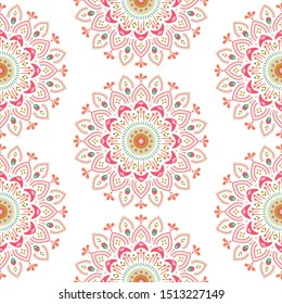 Abstract floral mandala pattern. Ethnic ornament flower. Vectror illustration for print