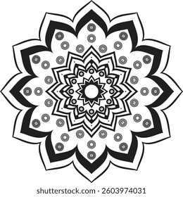 Abstract Floral Mandala Pattern with Ornate Lace Design