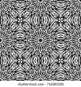 Abstract floral mandala seamless pattern. geometry design. Vector. Texture for holiday cards, Valentines day, wedding invitations