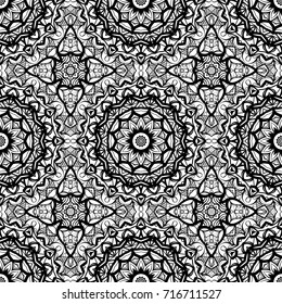 Abstract floral mandala seamless pattern. geometry design. Vector. Texture for holiday cards, Valentines day, wedding invitations