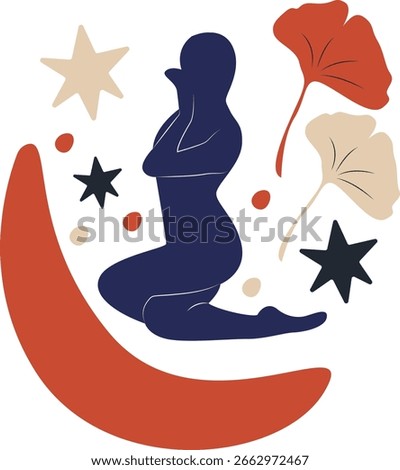 Abstract Floral Matisse Shape. Isolated on White Background. Flat Vector Illustration. 