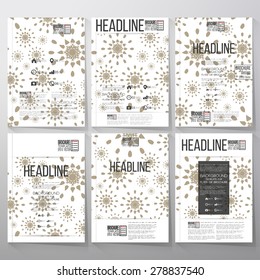 Abstract floral modern stylish geometric background. Simple abstract monochrome texture. Brochure, flyer or booklet for business, template vector.