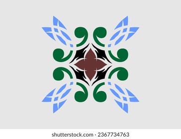 Abstract floral motif with color combination	