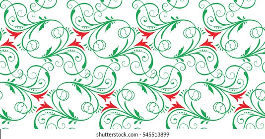 abstract floral motifs seamless pattern vector