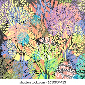 Abstract floral multicolored background. Vector.