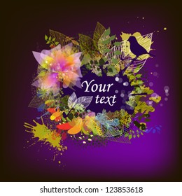 abstract floral on a dark background