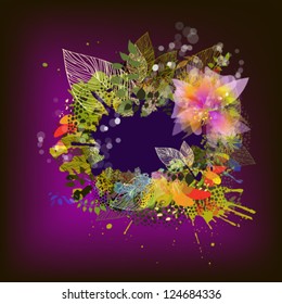 abstract floral on a dark background